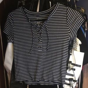 Hollister striped crop top
